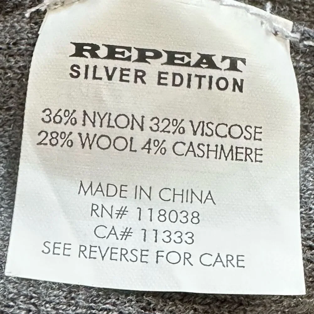 REPEAT Silver Edition Open Front Long Cardigan